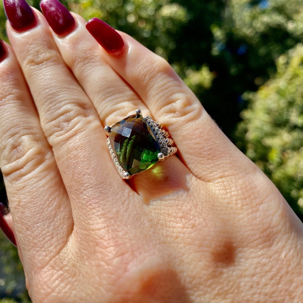 David Yurman Wheaton Prasiolite Ring 12x16mm 5.5